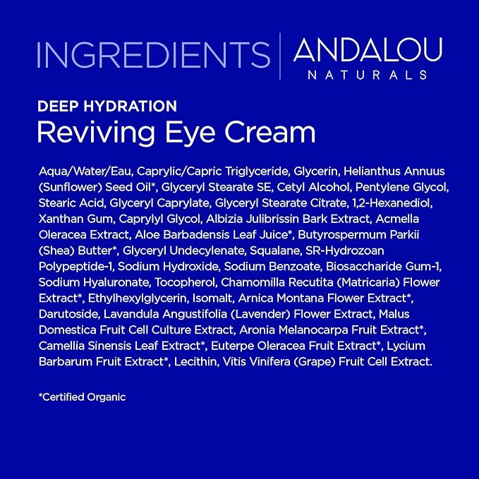 Andalou Naturals Deep Hydration Reviving Eye Cream, 0.45 Oz