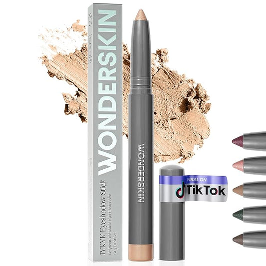 Wonderskin IYKYK Eyeshadow Stick - Longwear Eye Shadow Sticks, Budge-Proof & Waterproof Shimmer Eyeshadow Stick with Built-in Sharpener (Champagne)