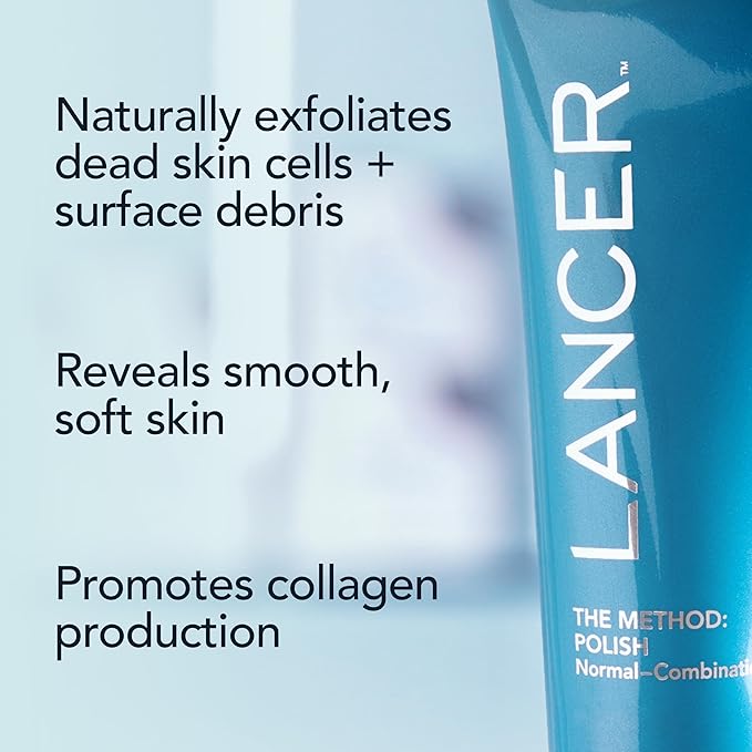 Lancer Skincare The Method: Polish Facial Exfoliator, Daily Exfoliation Face Scrub with Natural Minerals, Polish Normal-Combination Skin, 2 Fluid Ounces