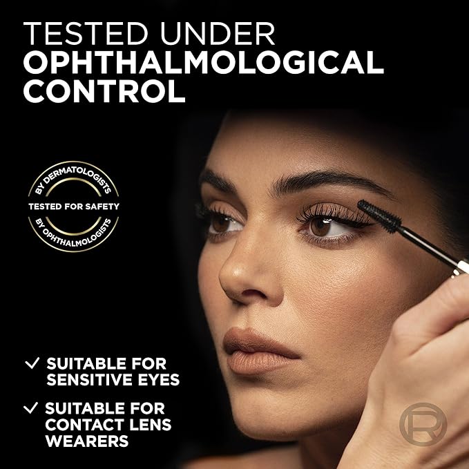 L'Oreal Paris Voluminous Panorama Mascara, Volumizing and Lengthening Formula, Longwear, Smudge-Resistant and Washable, All Night Black Mascara, 0.33 Fl Oz