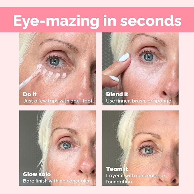 Elizabeth Mott Thank Me Later Under Eye Brightener & Primer – Hydrating Color Corrector for Dark Circles – Lightweight Concealer Base for Mature Skin, Light Shade 5ml