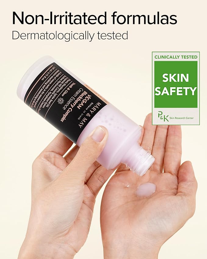 Mary&May Vegan Blackberry Cream Essence | Milky Essence Toner | Deep Hydration | Korean Skincare | Strengthens Skin Barrier | Plumping & Firming | Lightweight Formula (140ml/4.73 fl.oz.)