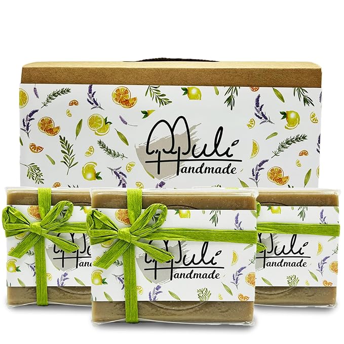 Natural Handemade Bar Soap for Men and Women with Essential oils, Scented Bar Soaps for Bath, Fragrance Gift Set (Pack of 3) Artemisia Argy