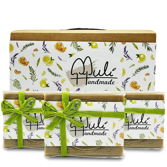 Natural Handemade Bar Soap for Men and Women with Essential oils, Scented Bar Soaps for Bath, Fragrance Gift Set (Pack of 3) Artemisia Argy