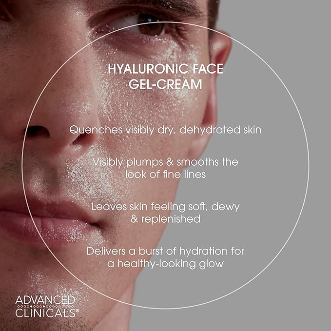 Advanced Clinicals Hyaluronic Acid Moisturizer Gel Face Cream W/Vitamin E + B5 | Hydrating & Vitamin C Face Lotion Hydrates Dry Skin & Improve Look Of Wrinkles & Fine Lines, 2 Fl Oz