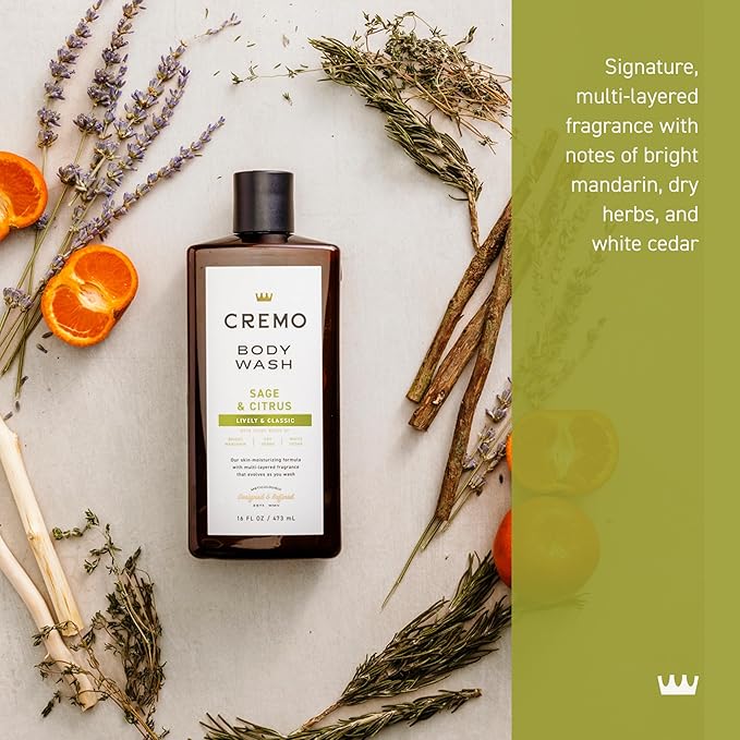 Cremo Body Wash Men, Sage and Citrus , 16 Fl Oz