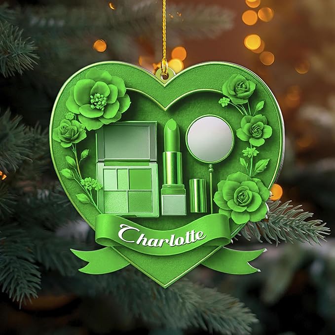 Personalized Makeup Tools Christmas Ornament 2025, Makeup Box Christmas Ornament Gift for Makeup Artist, Christmas Tree Decor for Makeup Shop, Gift for New Makeup Coworkers (Makeup 11)
