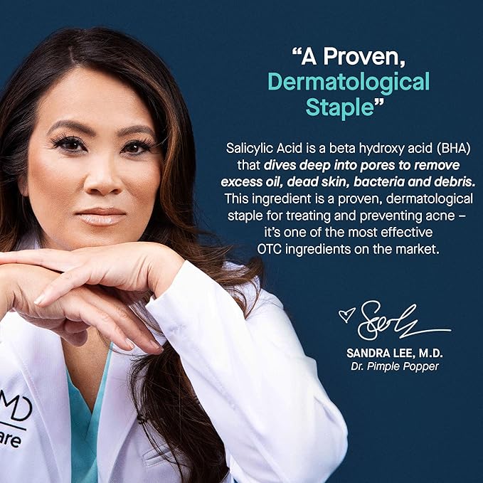 SLMD by Dr. Pimple Popper Salicylic Acid Pimple Patches - Treat Acne and Improve the Appearance of Dark Spots - Thin Transparent Patches with Salicylic Acid - 2 Sizes (24 count)