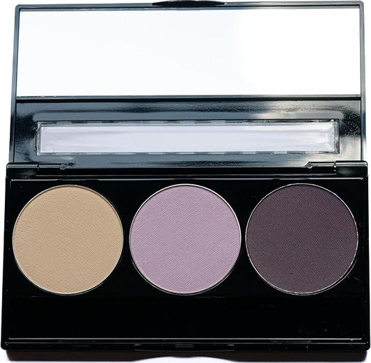 Off White, Matte Light Lavender, and Matte Deep Purple Vegan Eyeshadow Trio Palette; Talc, Paraben & Cruelty Free