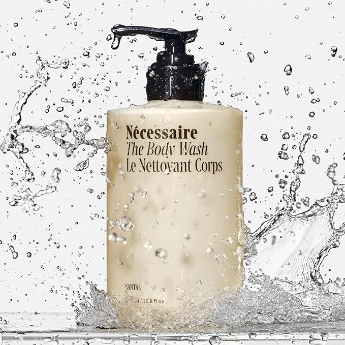 Nécessaire The Body Wash Santal. Natural Body Wash for Women & Men, Therapeutic Shower Gel with Epsom Salt + Minerals. Gel Cleanse,16.9 fl oz.