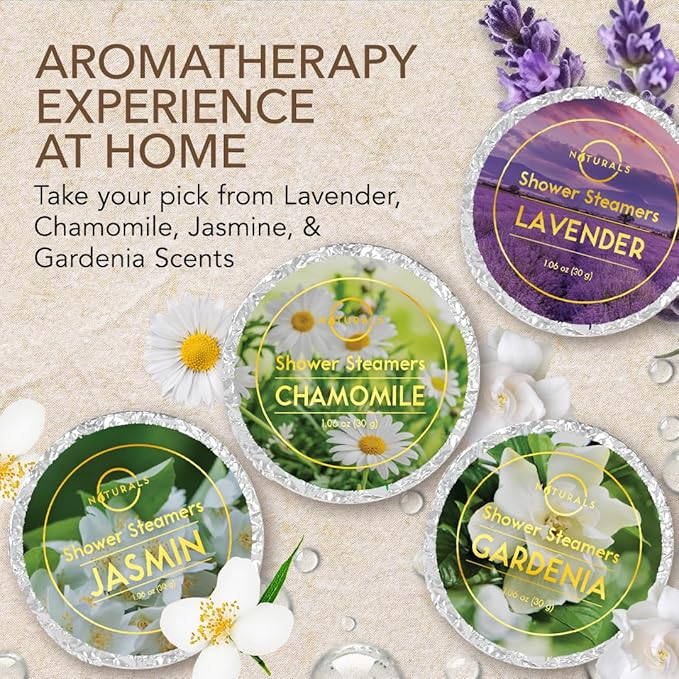 Shower Steamers Aromatherapy - Birthday Gifts for Women and Men - Shower Bombs Aromatherapy, Spa Day Essentials, Relaxation Spa Gifts - Self Care Galentines Gifts (Lavender 8 Count)