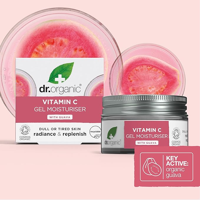 Dr. Organic Vitamin C Gel Moisturizer | Brightening and Moisturizing for Dehydrated Skin, Natural, Vegan, Cruelty-Free, Paraben & SLS Free, Certified Organic, 50 mL / 1.7 fl oz