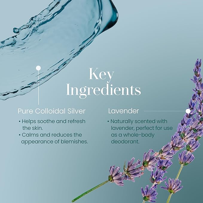 Hylunia Colloidal Silver Mist Toner 5.1 fl. oz. โ Hydrating Versatile Toner for Acne-Prone Inflamed Skin | Infused with Colloidal Silver & Lavender for Glowing Skin Cuts & Burns, Body-Refresher