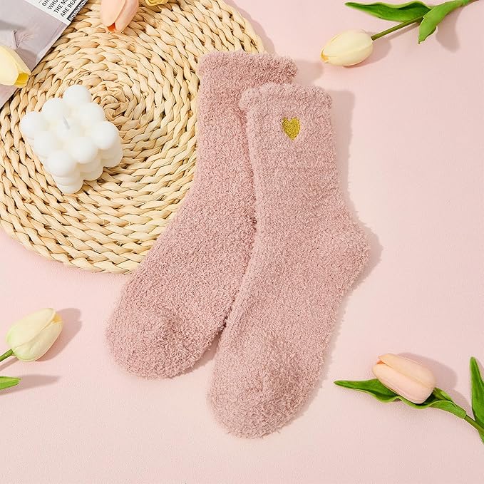 American Trends Coral Fleece Cloud Socks Ultra-Soft Fuzzy Warm Sleep Socks Cozy Unisex Gifts for Birthday Self-Care