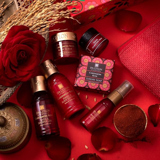 SPA CEYLON Cardamomrose Home Spe set | Spa Gifts | Pampering | Ayurvedic | All Natural | Mother's day gifting