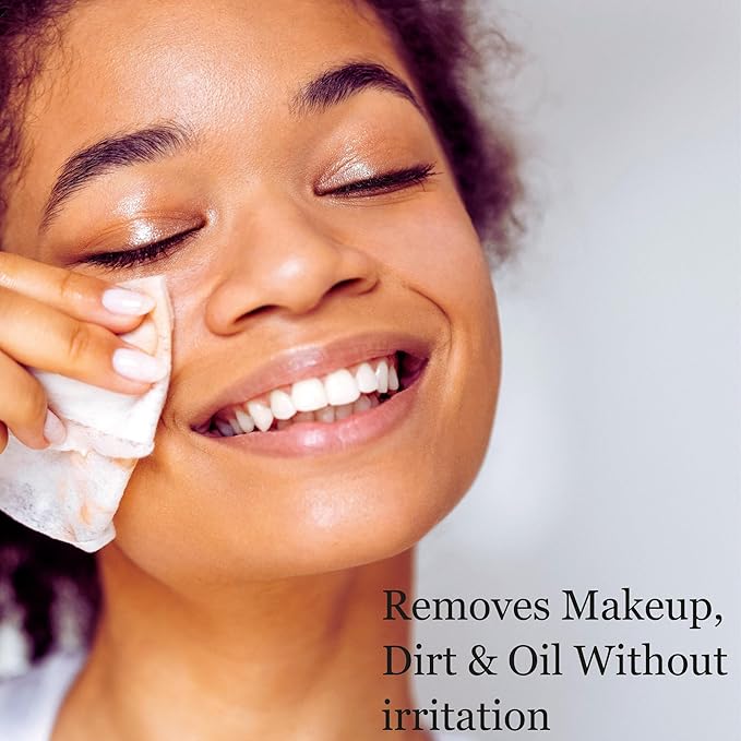 mivida 60 Count Individually Wrapped Makeup Remover Wipes With Vitamin E | Fragrance-Free, Alcohol-Free Hypoallergenic single make up removing wipes | Hotel Travel Size Toiletries