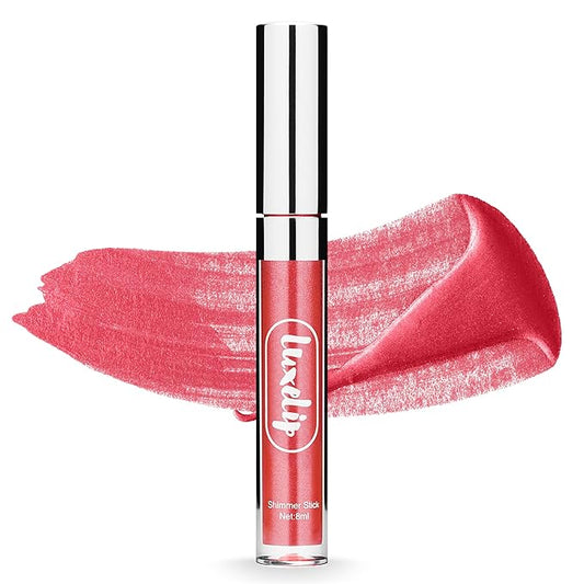 LuxeLipโข Matte Lipstick for Older Women, Hydrating Non-Sticky Lip Gloss for Luminous Shine & Moisturized Lips, Lightweight, Long-Lasting Glossy Finish, Cruelty-Free Lip Makeup (Petulant Blush, 8ml)