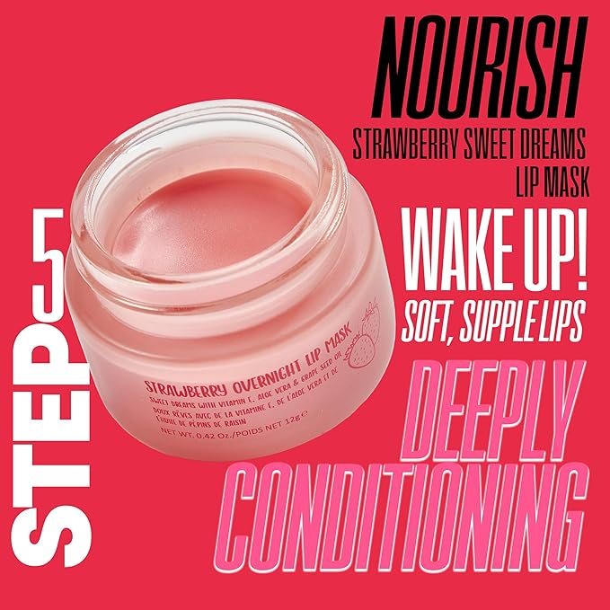 W7 Self Care Skincare Set | Face Cleanser, Toner, Serum, Moisturizer & Lip Mask | Complete Daily Face Routine | Full Size, Long Lasting Products to Use at Home