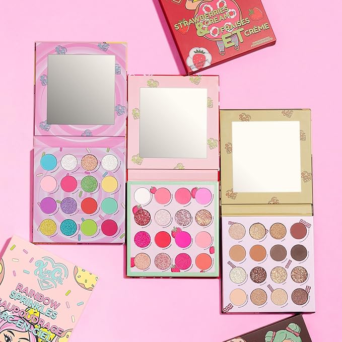 Kimchi Chic Donut Collection Eyeshadow Palette - 16 Matte, Pigment, & Glitter Shadows, Versatile for Day to Night Looks, Cruelty Free, Rainbow Sprinkles