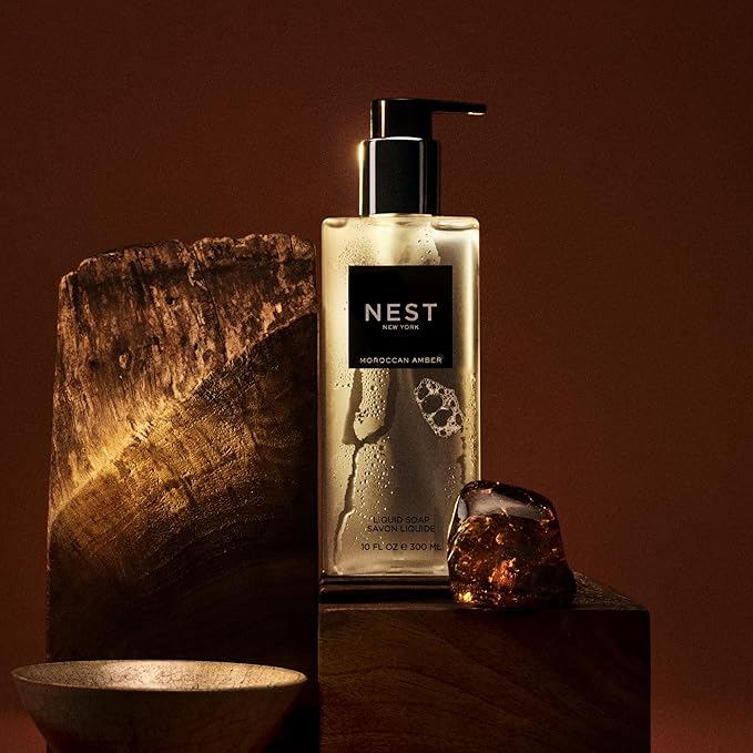 NEST New York Liquid Soap, Moroccan Amber - 10 fl oz - Cleanses & Nourishes Skin - Approx. 300 Pumps Per Bottle - Gluten Free & Cruelty Free
