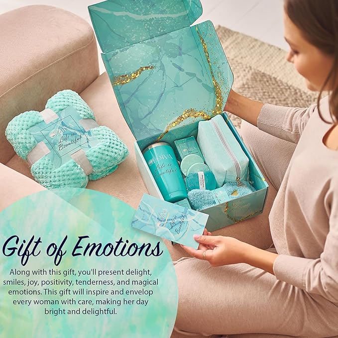 11 Pcs Spa Gift Basket for Women โ Luxury Bath Set with Shower Steamers, Water Tumbler, Fuzzy Socks & More โ Relaxing Pamper Kit for Birthday, Motherโs Day & Self Care Gifts
