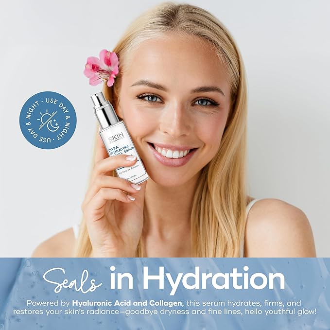 Hyaluronic Acid Serum for Face - Dermatologist Tested - with Collagen for Anti-Aging, Ultra Hydrating, Fine Lines, Wrinkles & Acne Scar Treatment - Clean Beauty, Korean Skincare