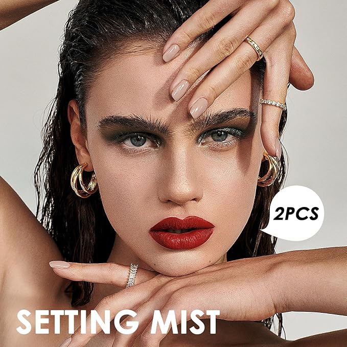 2PCS Makeup Setting Spray Set, Face, Weightless Long Lasting Waterproof Fixing Makeup Setting Face Spray, Smudge-proof, Hydrating & Refreshing, All Skin Types (B)