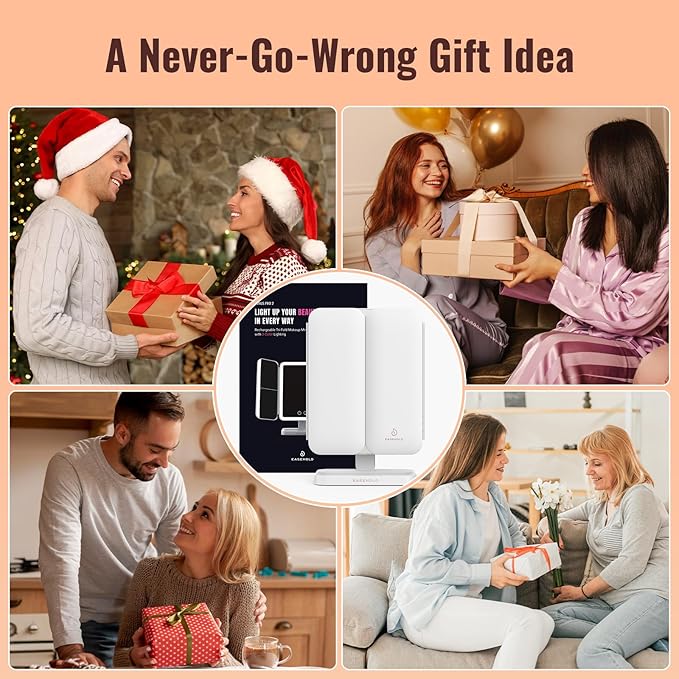 EASEHOLD Makeup Mirror with Lights, Rechargable Lighted Vanity Mirror with 116 LEDs, 1X/2X/3X Magnifying, 3-Color Mirror with LED Lights,5000 mAh Lighted Makeup Mirror, Adjustable Brightness/Angle