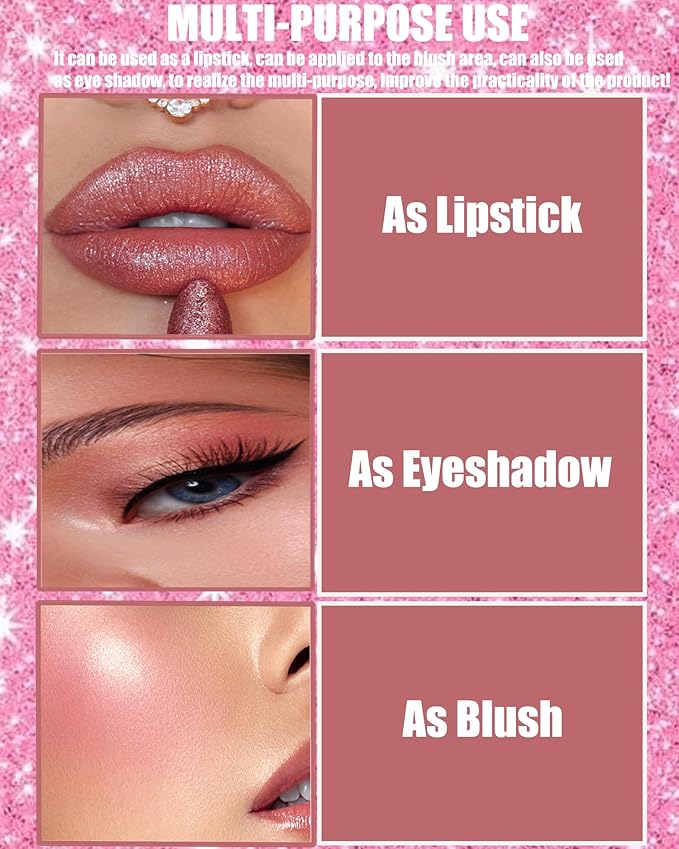 Dark Red Sparkling Glitter Lipstick, Long Lasting Shimmer Metallic Lipstick for Women Glitter Nude Waterproof Lip Gloss, Diamond Shiny Non-Stick Lipgloss Liptint Blam Lip Color labiales Makeup Gift-06