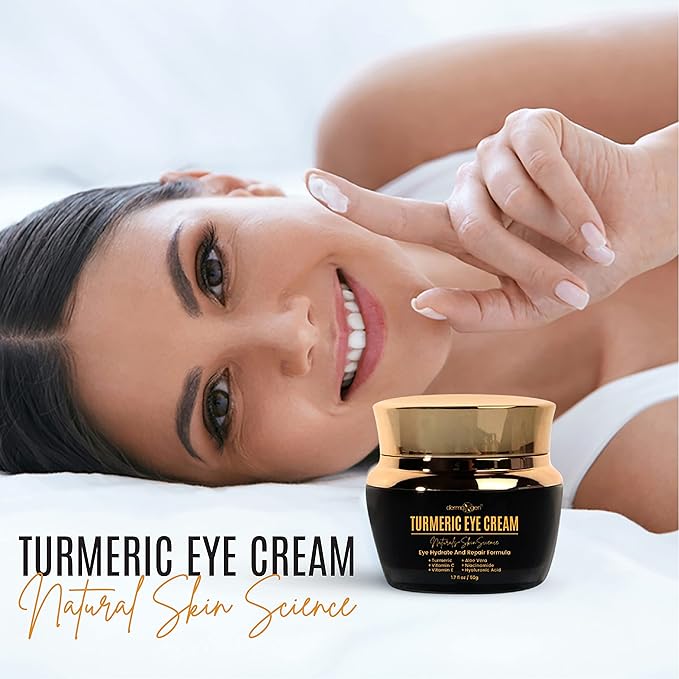 Vitamin C + Turmeric Eye Cream for Dark Circles & Puffiness - Hydrating & Moisturizing Under Eye Cream for Fine Lines & Bags - Reduce Dark Spots and Wrinkles for a Fresh Look - 1.7 FL OZ