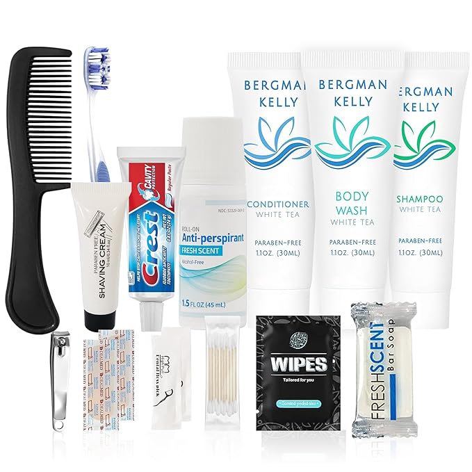 Trektote Bulk Hygiene Kit For Men And Women – (5 Pack) 20 Piece Set Of Travel Size Toiletries, TSA Compliant, Bulk Travel Essentials, Includes Shampoo And Conditioner, Body Wash, Toiletry Bag & More