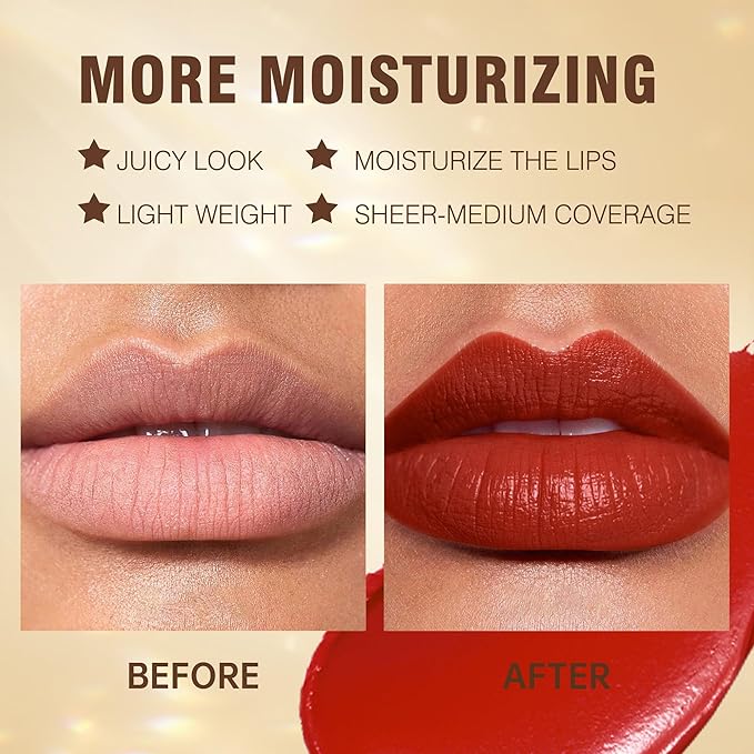 MAKI YIKA Red Lipstick for Women Moisture Hydrate Lipsticks Lip Gloss Lipsticks Sheer Finish Lightweight Tinted Lip Balm (Z11 Forever)