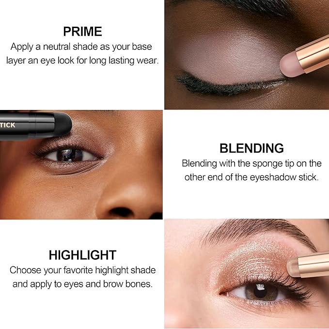 FV Cream Shimmer Eyeshadow Stick,Long Lasting & Waterproof, Multi-Use & High Pigment Eyeshadow Makeup Stick, Golden Shimmer