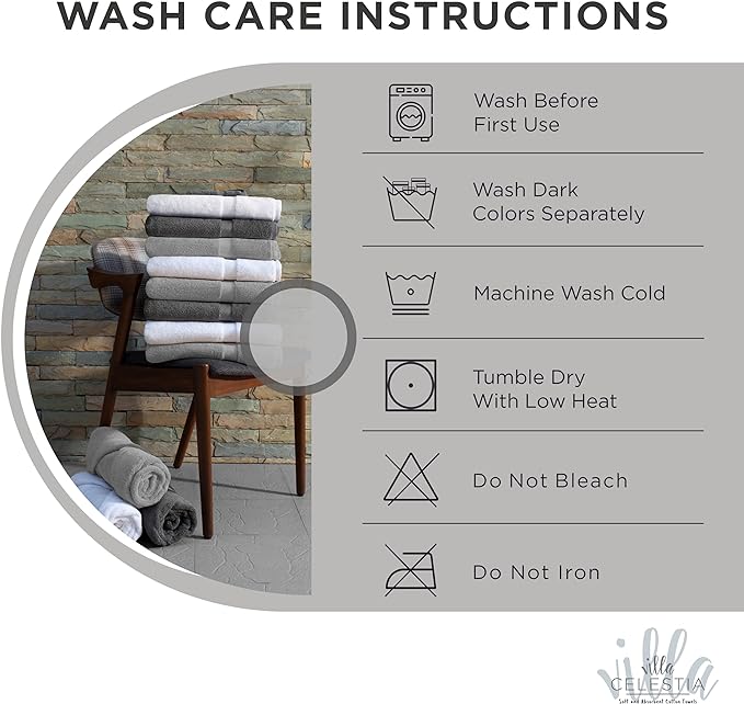 100% Cotton Bath Towel Set of 12-4 Bath Towels, 4 Hand Towels, 4 Wash Cloths, Sustainable, Soft, Highly Absorbent, Combed Cotton 12 Piece Set for Hotels, Spa, Bathroom, Dorm, Silver