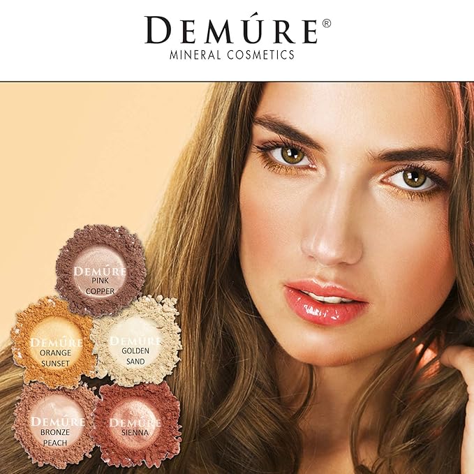 Demure Mineral Make Up Eye Shadow, Shimmer Eyeshadow, Loose Powder, Glitter Eyeshadow, Organic Makeup, Eye Makeup, Natural Makeup, Organic Eyeshadow, Natural Eyeshadow, Professional Makeup (Sienna)