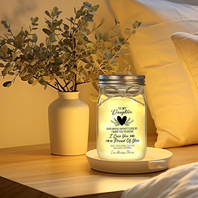 Gift for Daughter, Daughter Gifts from Mom, Daughter Birthday Gifts from Mom Dad, Mother Daughter Gift, Christmas Daughter Gift Mother's Day Daughter Gift Graduation Decorative Jar Light Night