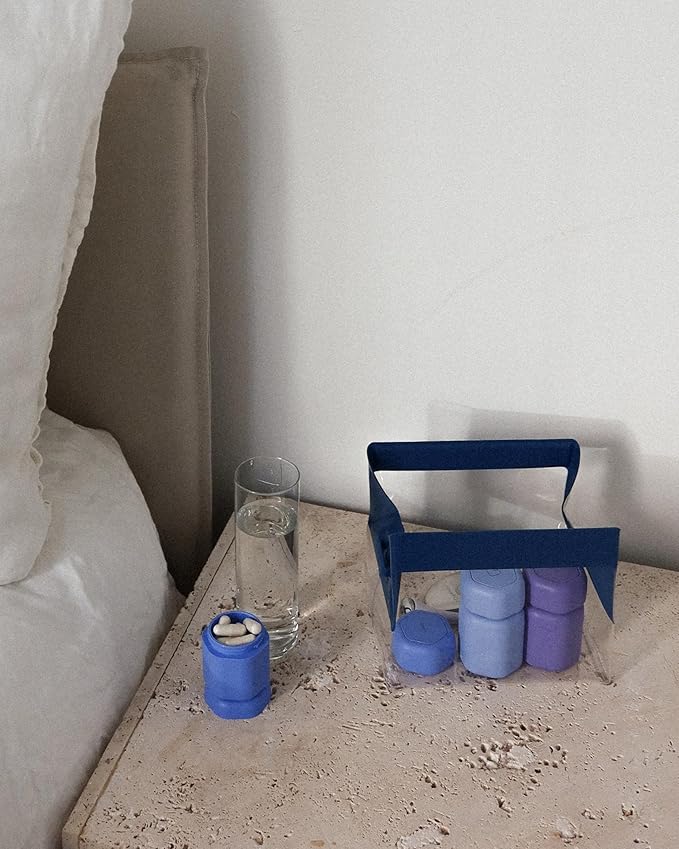 Cadence Parcel - Clear Dopp Kit with Magnetic Closure - Durable and Leak-Resistant Travel Toiletry Kit - TSA-Compliant & Modular Design - Hygiene Bag for Travel Essentials - 1 Qt - Cove