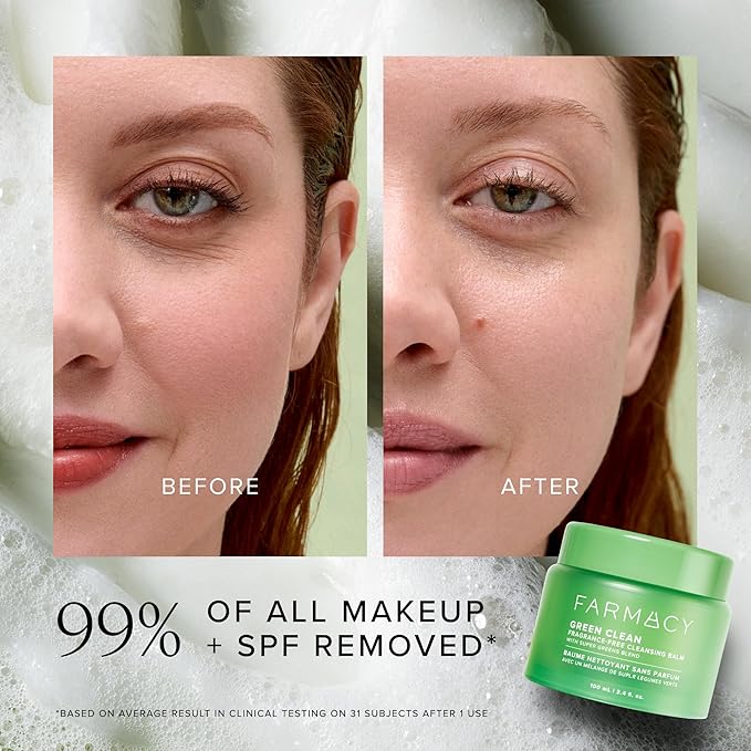 Farmacy Gentle Double Cleanse Skincare Gift Set - Fragrance-Free Gentle Creamy Face Cleanser & Makeup Remover Cleansing Balm - Melts Away Makeup & Helps Promote Healthy Skin (2 Count)