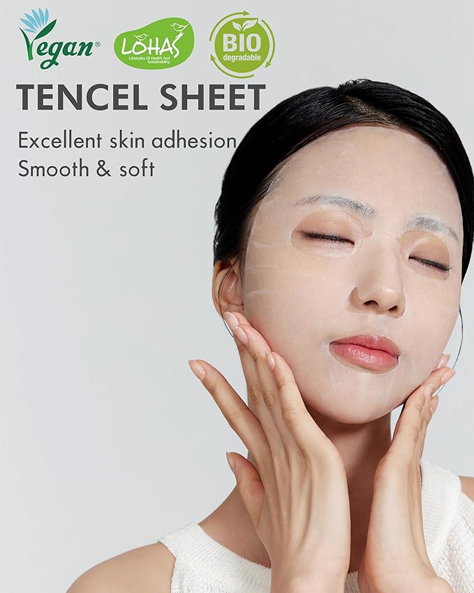 DERMAL Seoul Face Snail 3X Daily Quick Mask 36 Sheet – Korean Skincare Vegan Tencel Facial Masks - Skin Repairing, Anti Aging Face Mask Sheets with Ginseng Root, Green Tea Leaf Extract