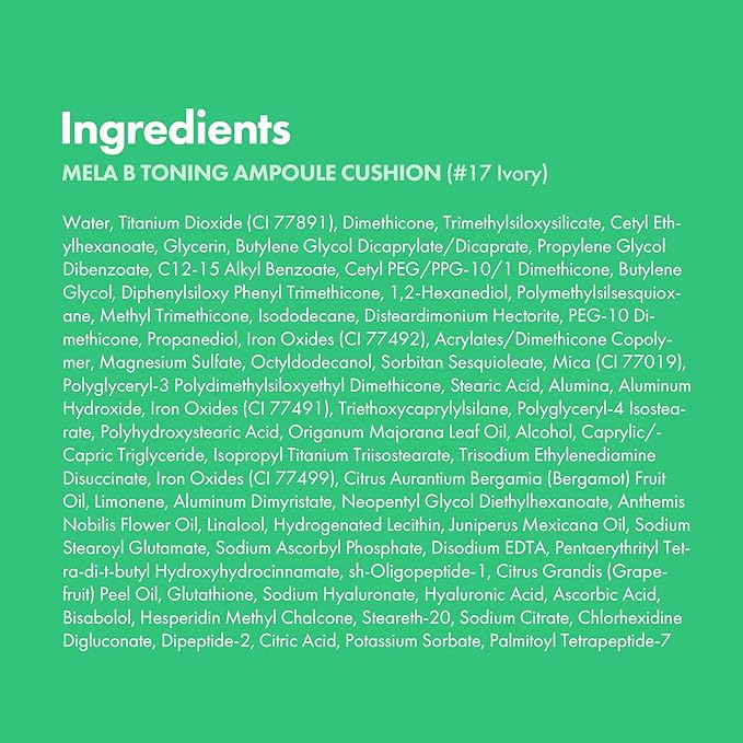 Easydew Mela B Toning Ampoule Cushion - 3-in-1 Age-Defying Sun Shield Full Coverage Cushion Foundation with Niacinamide & Hyaluron-Vital C - Face Makeup Korean Skin Care 0.45 oz (#17 Ivory)