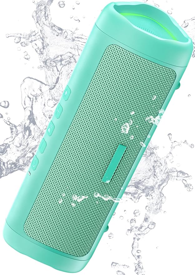 Bluetooth Speaker Stocking Stuffers for Men Women Teens Boys Girls: Portable Wireless, IPX5 Waterproof, White Elephant Gifts for Adults, Up to 20H Playtime, TWS Pair, for Home/Party/Outdoor (Teal)