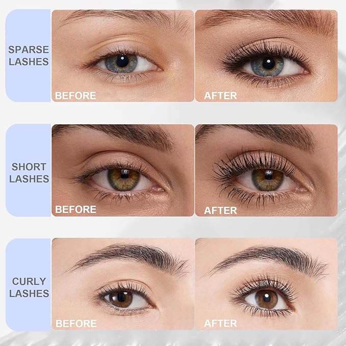 Brown Washable Iron Wand Mascara, Waterproof Metal Wand Tubing Mascara, Natural Length Slim Volume Buildable Formula, Separate Each Lashes No Clumps, Long Lasting Smudge-Proof Curling