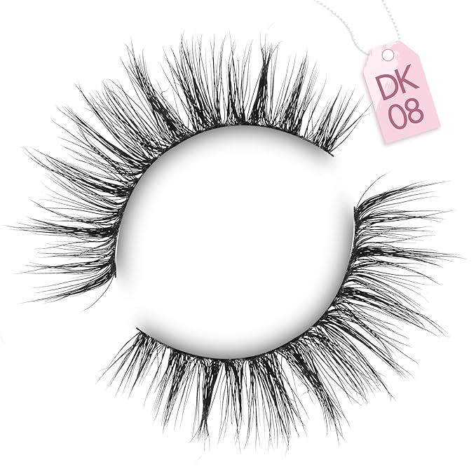Onlyall Natural Lashes Wispy Lashes Natural Look False Eyelashes Natural Flared Eyelashes False Eye Lashes Soft Fluffy Lashes 7 Pairs D-K08