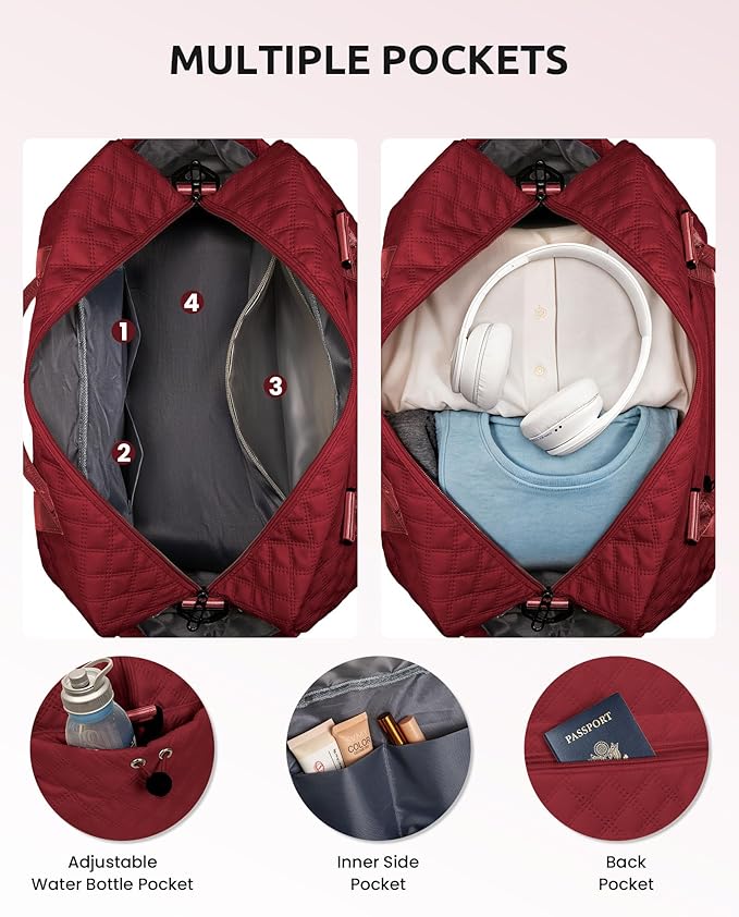 Personalized Gifts-Initial Overnight Bag with Shoe Compartment, Personalized Weekender Bag, Monogram Overnight Bag, Letter Travel Bag with Makeup Bag,Birthday Gift For Women Girl (Letter Q)