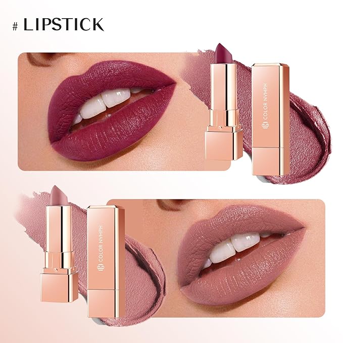 Color Nymph All In One Makeup Kit For Teens Girls | Starter Make up Set With Cosmetics Bag | Included Eyeshadow Blush Lipstick Lip Pencil Eye Pencil Brush Mascara | Travel Makeup Bag Design( White )