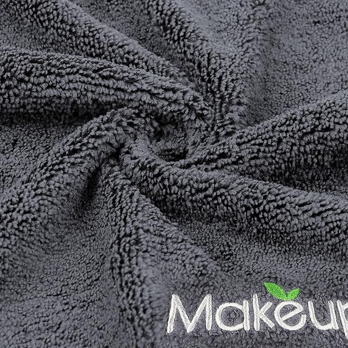 Orighty Makeup Remover Wash Cloths - Super Soft & Quick Dry Microfiber Face Towel, Absorbent Washcloths for Cleansing, Fingertip Face Towels for Makeup Removal, 13 x 13 inch, Pack of 1, 6 Count, Grey