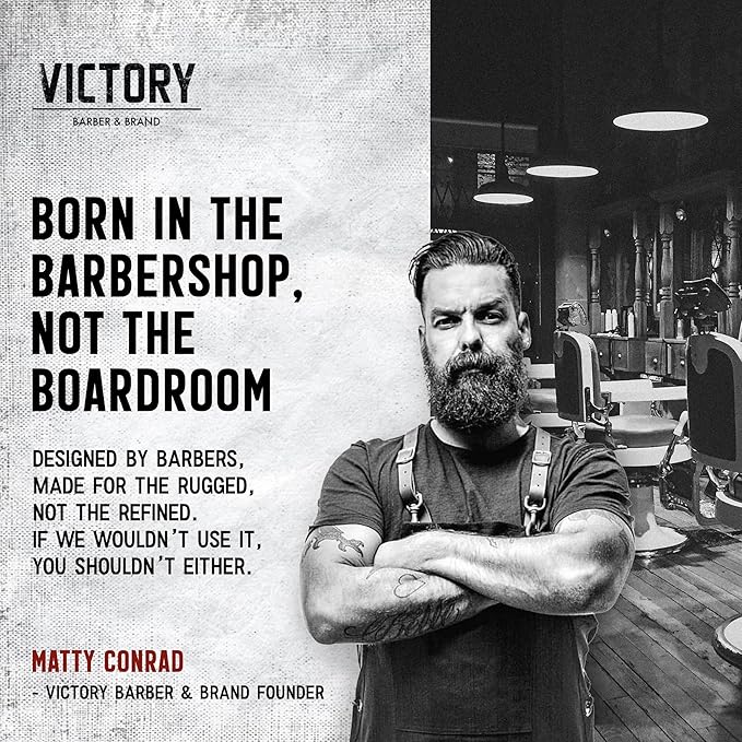 Dry Grooming Hair Cream for Men by Victory Barber & Brand | Men’s Hair Products Made in the USA | Anti Frizz Styling Cream | Wave Pomade for Styling Medium Length Hair with a Natural Finish