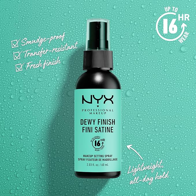 NYX PROFESSIONAL MAKEUP Makeup Setting Spray - Dewy Finish, Long-Lasting Face Mist for up to 16HR Wear, Vegan Formula