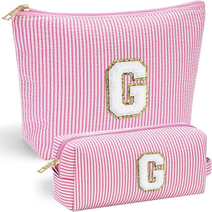 YOOLIFE Unique Makeup Bag - Pink Cosmetic Travel Toiletry Bag for Women, Sister, Girlfriend, Friend Gifts