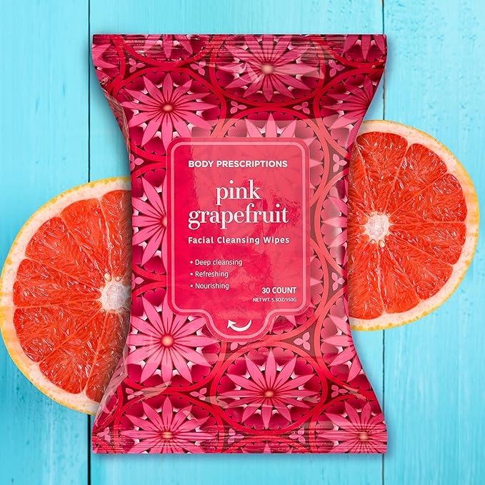 Body Prescriptions Makeup Remover Wipes - Bulk Pack, Gentle Cleansing Wipes for Easy Makeup Removal, Mandarin, Orchid, Grapefruit, & Jasmine Tea